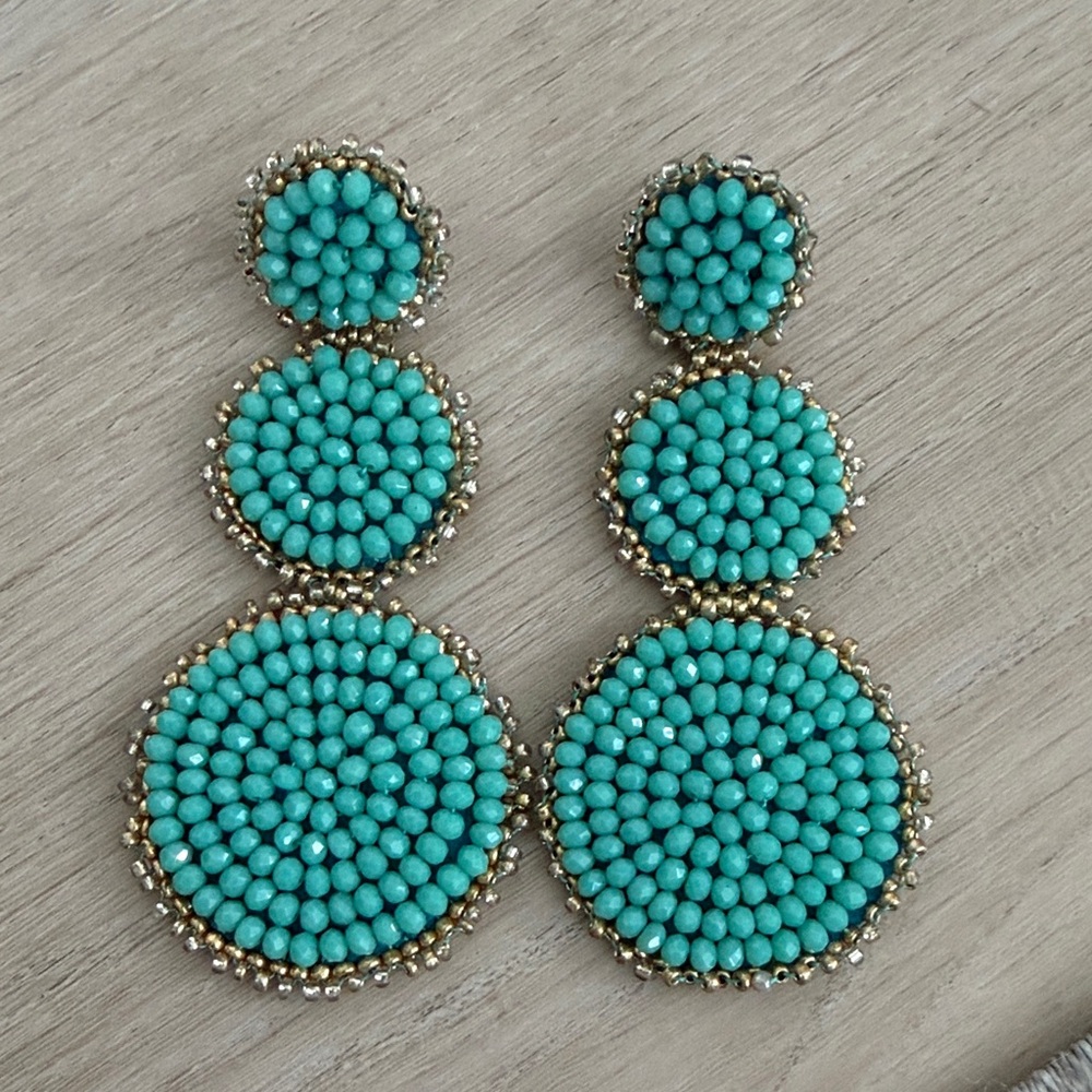 Elegant Turquoise Beaded Earrings